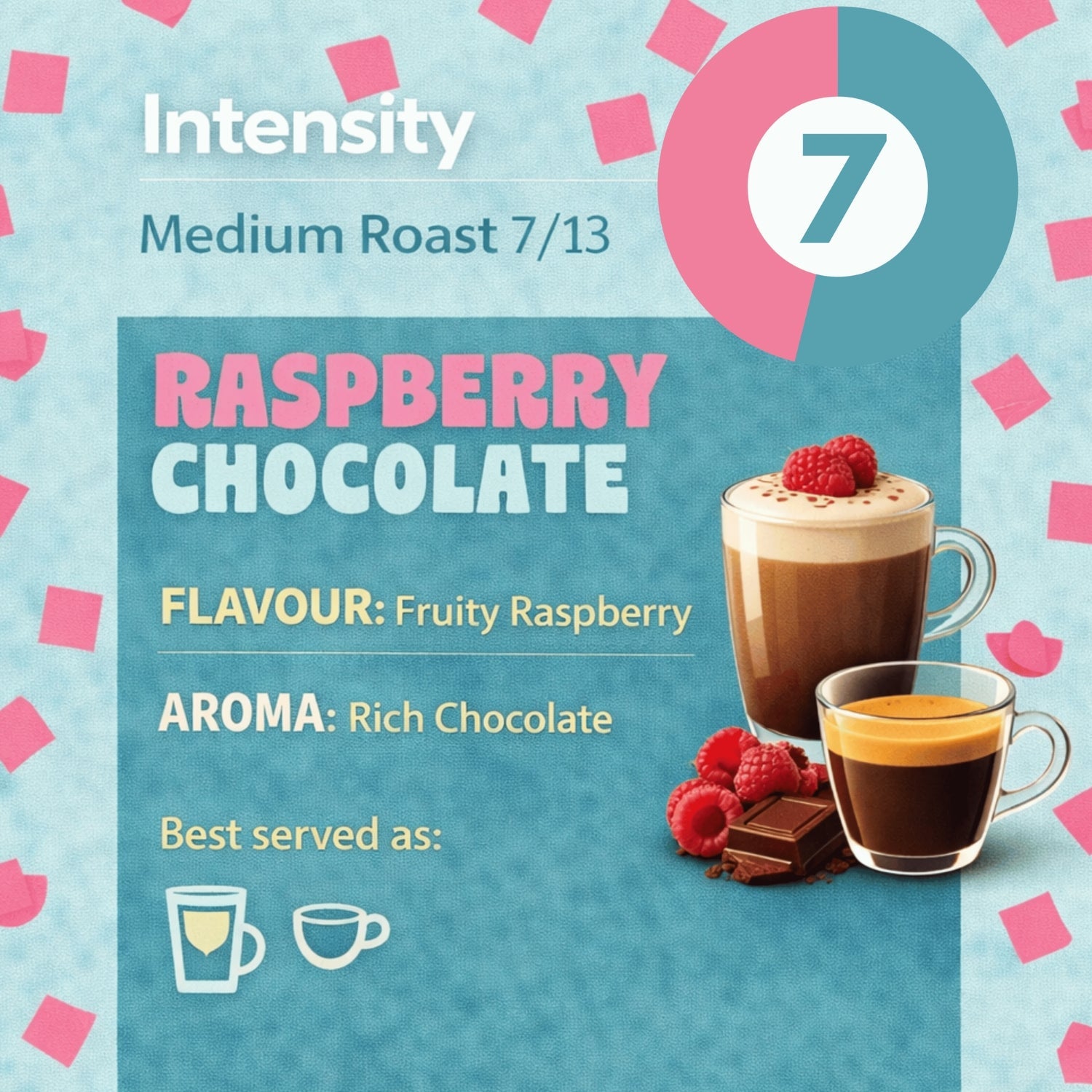 Caramelly Raspberry Chocolate Flavoured Nespresso® Compatible Coffee Capsules - 10 Pods - Caramelly