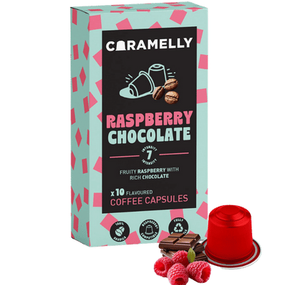 Caramelly Raspberry Chocolate Coffee Capsules - 10 Pods - Caramelly