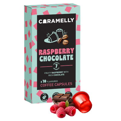 Caramelly Raspberry Chocolate Flavoured Nespresso® Compatible Coffee Capsules - 10 Pods - Caramelly