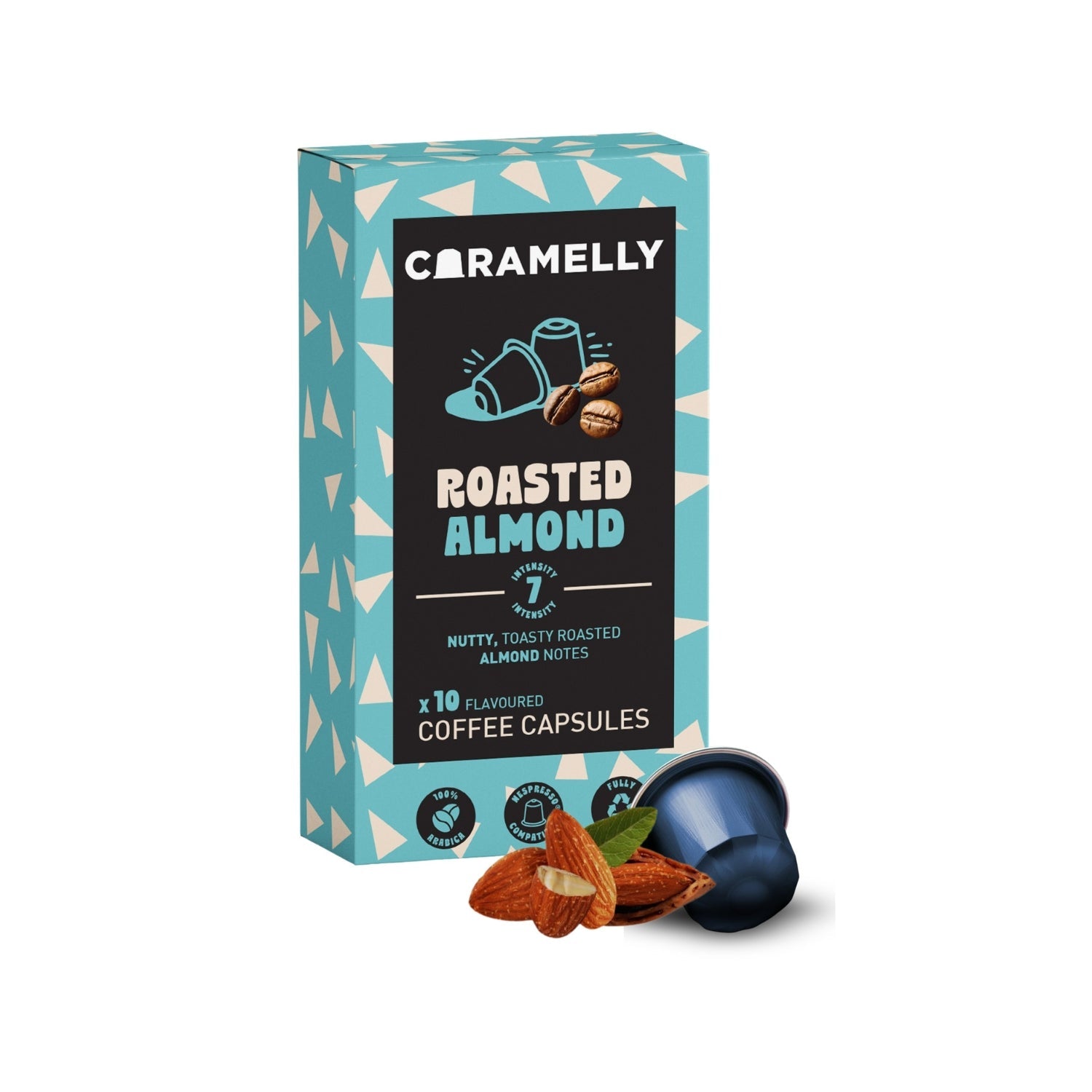 Caramelly Roasted Almond Flavoured Nespresso® Compatible Coffee Capsules - 10 Pods - Caramelly