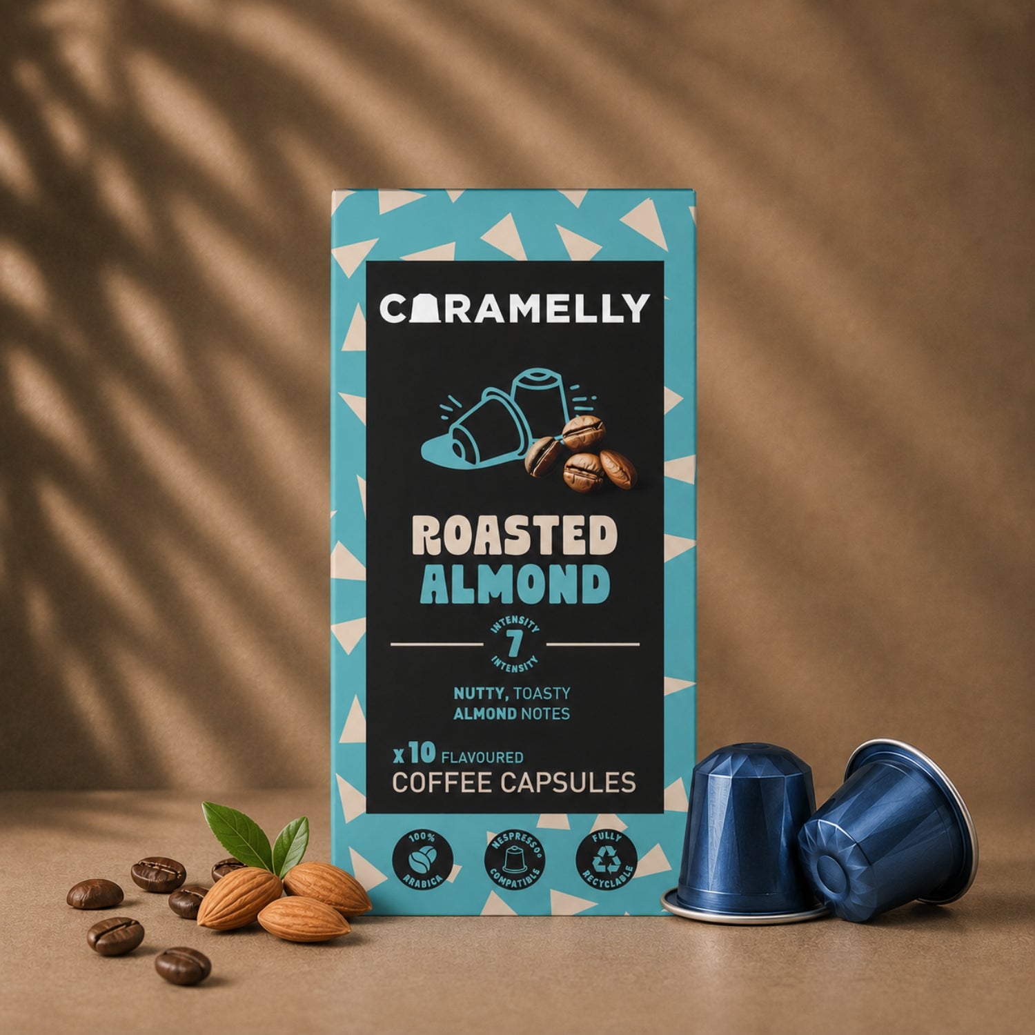 Caramelly Roasted Almond Flavoured Nespresso® Compatible Coffee Capsules - 10 Pods - Caramelly