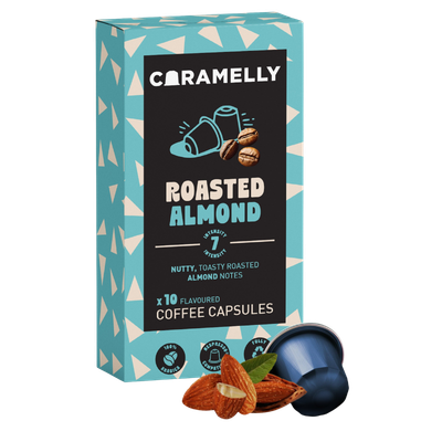 Caramelly Roasted Almond Flavoured Nespresso® Compatible Coffee Capsules - 10 Pods - Caramelly