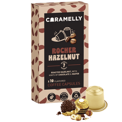 Caramelly Rocher Hazelnut Coffee Capsules - 10 Pods - Caramelly