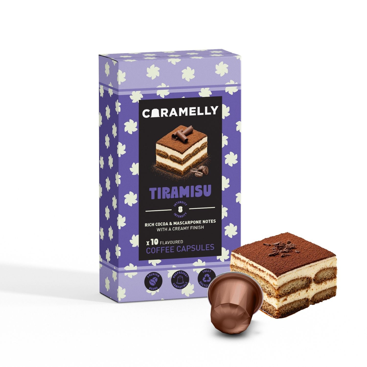 Caramelly Tiramisu Flavoured Nespresso® Compatible Coffee Capsules - 10 Pods - Caramelly