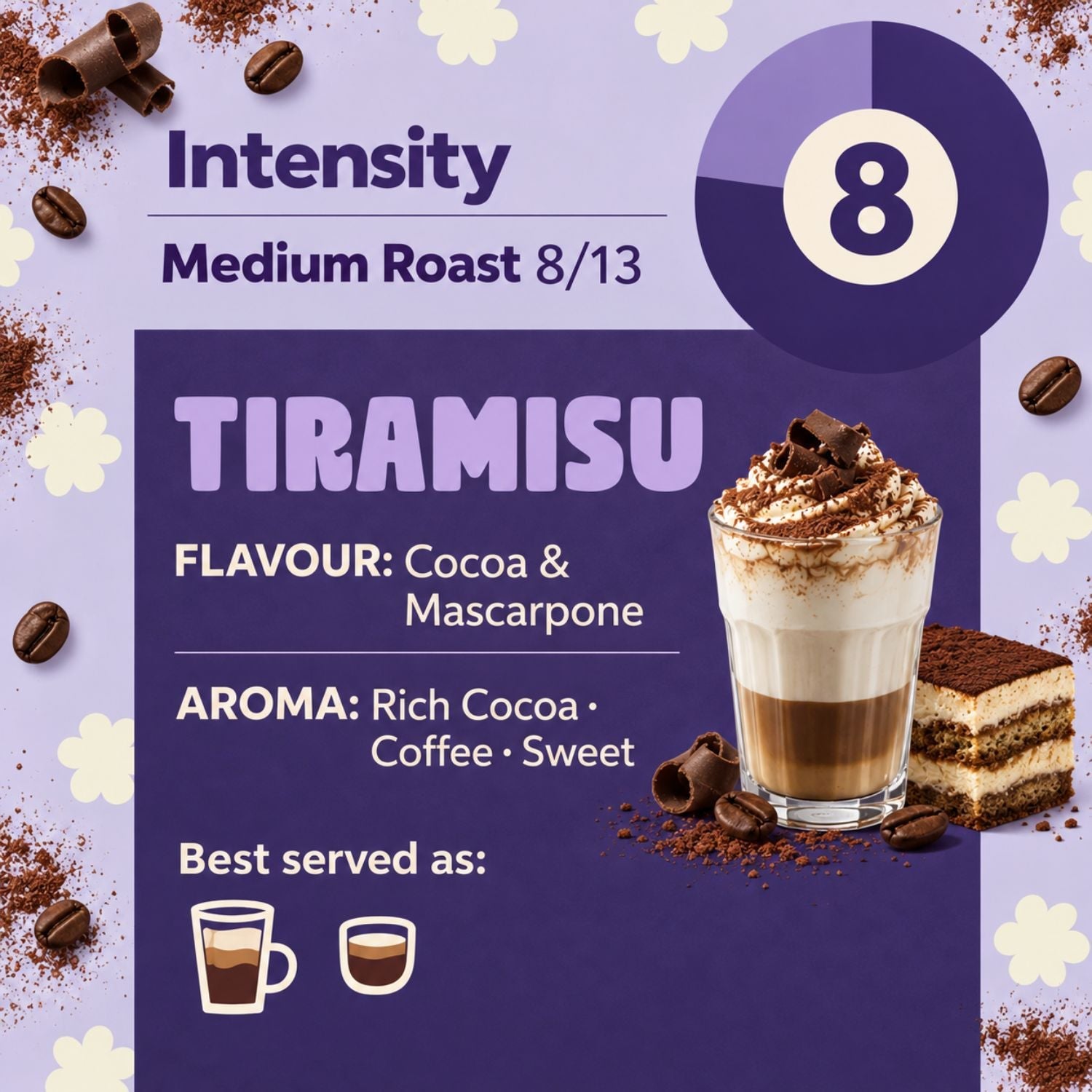 Caramelly Tiramisu Flavoured Nespresso® Compatible Coffee Capsules - 10 Pods - Caramelly