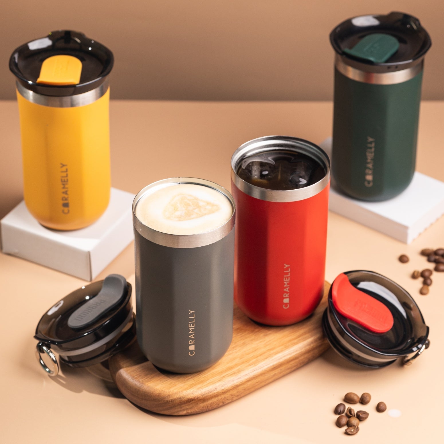 Caramelly Voyage Coffee Mug 300ml - Ash Grey - Caramelly