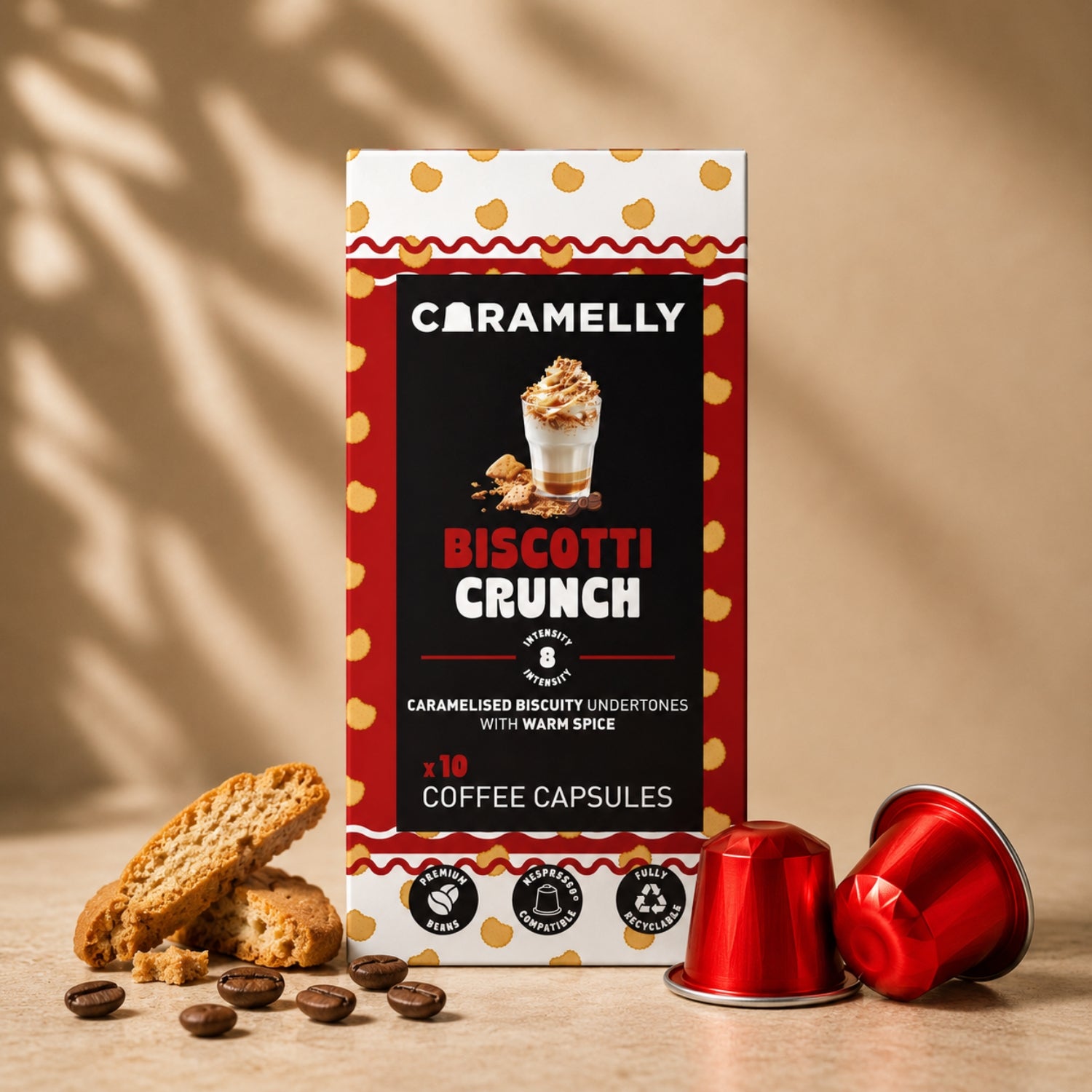 Caramelly Biscotti Crunch Flavoured Nespresso® Compatible Coffee Capsules - 10 Pods
