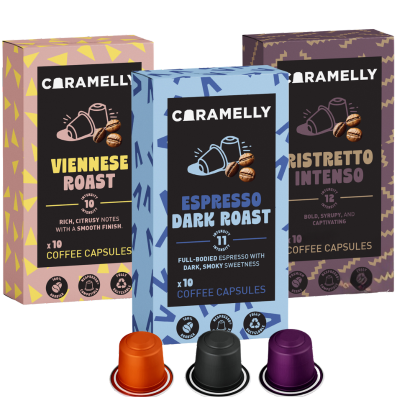Caramelly Nespresso® Compatible Dark Roast Selection Pack - 30 Pods - Caramelly