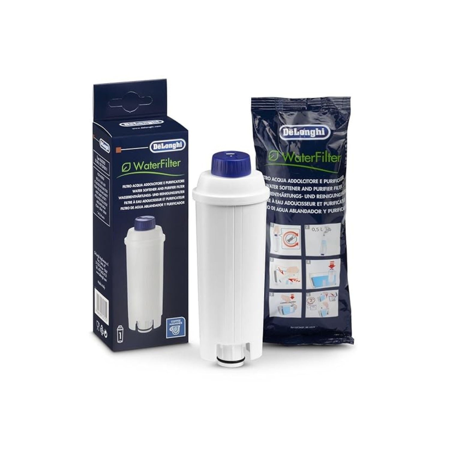 De’Longhi DLSC002 Water Filter & Softener for Coffee Machines | Easy Install | Filters Impurities | 2 Months Usage - Caramelly