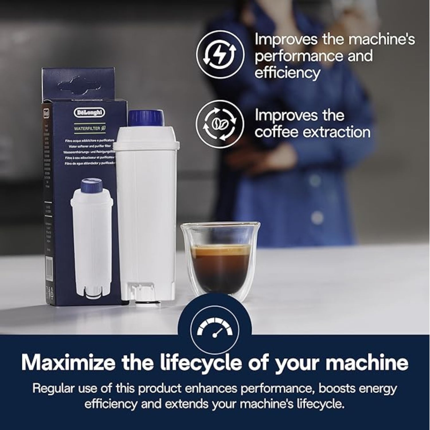 De’Longhi DLSC002 Water Filter & Softener for Coffee Machines | Easy Install | Filters Impurities | 2 Months Usage - Caramelly