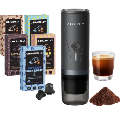 Caramelly Fikapresso Portable Nespresso® Pods Compatible Espresso Maker + Free 50 Pods - Caramelly