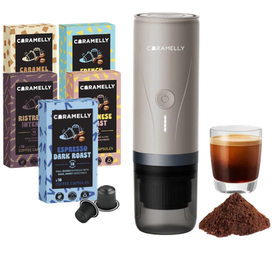 Caramelly Fikapresso PRO Portable Nespresso® Pods Compatible Espresso Maker (Self-Heating) + Free 50 Pods
