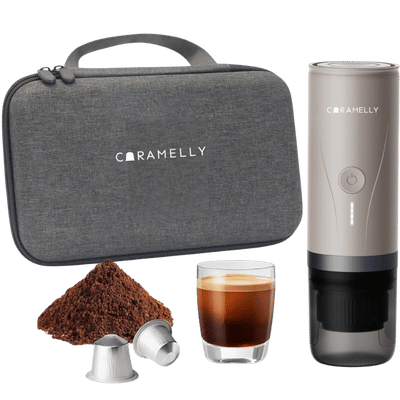 Caramelly Fikapresso PRO Portable Nespresso® Pods Compatible Espresso Maker (Self - Heating) with Case + Free Discovery Pack - Caramelly