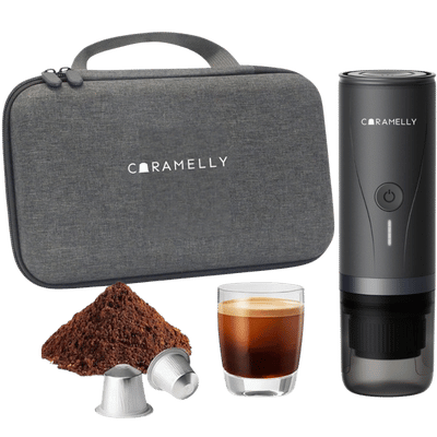 Caramelly Fikapresso Portable Nespresso® Pods Compatible Espresso Maker with Case + Free Discovery Pack - Caramelly