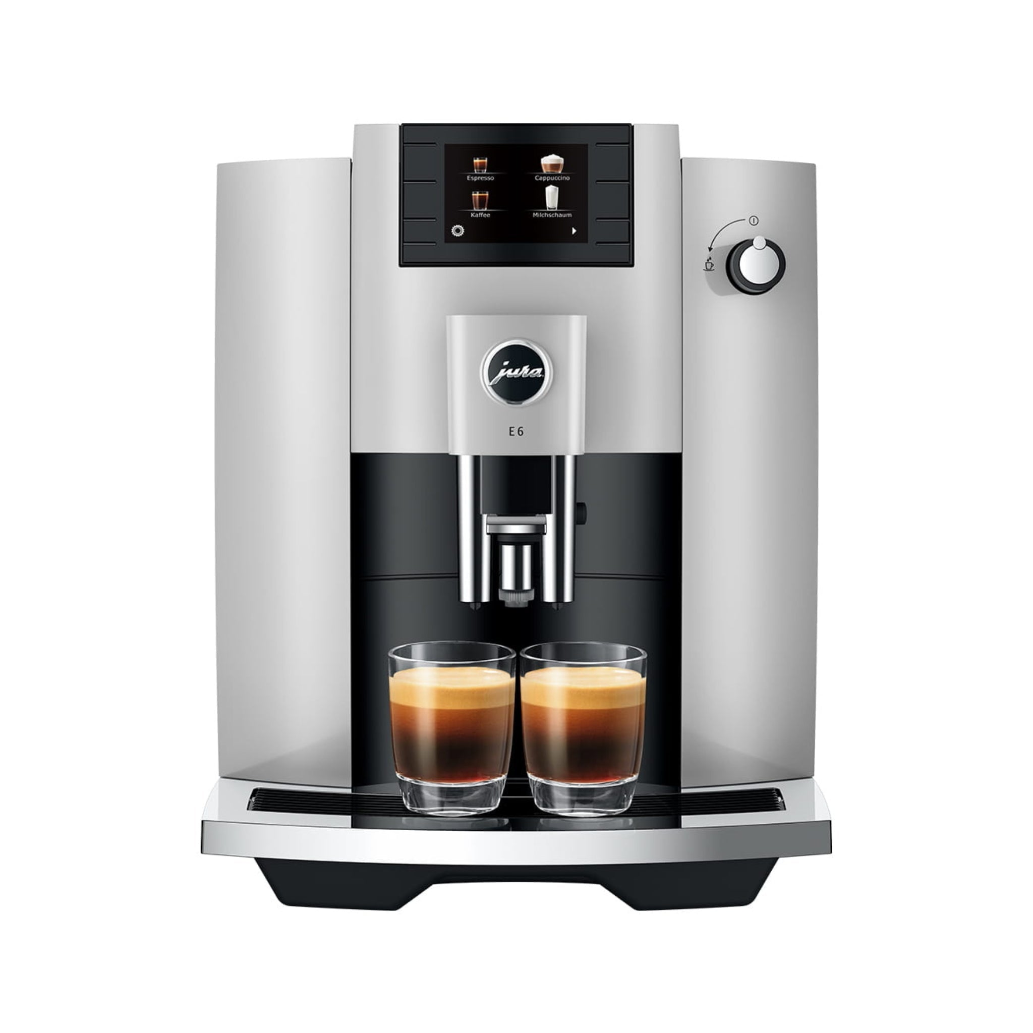 Jura E6 Coffee Machine - Platinum (Latest Easy Cappuccino Model) - Caramelly