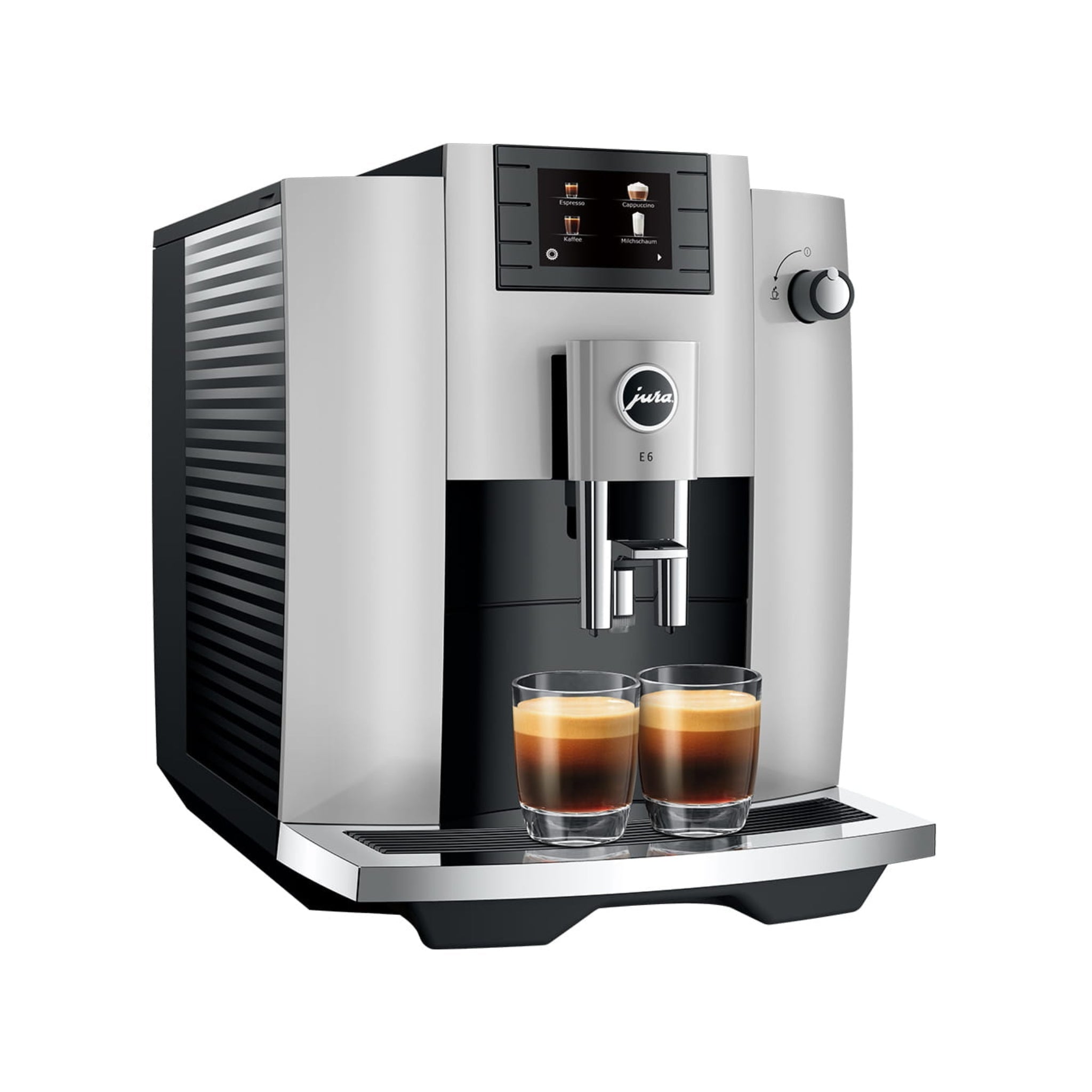 Jura E6 Coffee Machine - Platinum (Latest Easy Cappuccino Model) - Caramelly