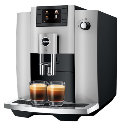 Jura E6 Coffee Machine - Platinum (Latest Easy Cappuccino Model) - Caramelly