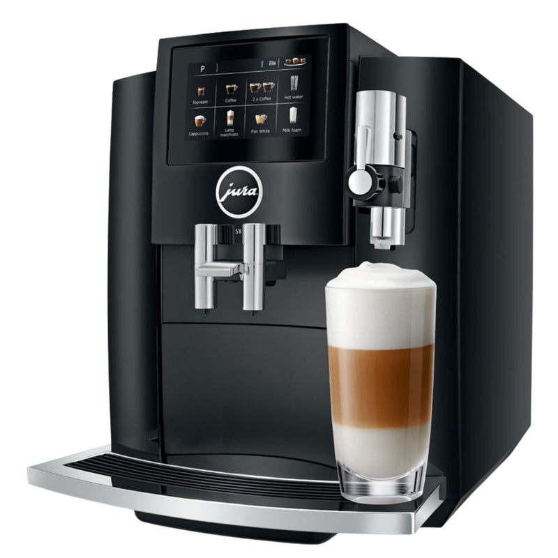 Jura S8 Coffee Machine (Latest Piano Black P.A.G.2 Model) - Caramelly