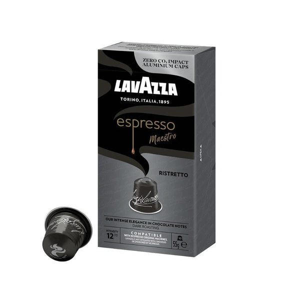 LAVAZZA compatible with Nespresso* Espresso Maestro Ristretto Coffee Capsules - 10 Pods - Caramelly