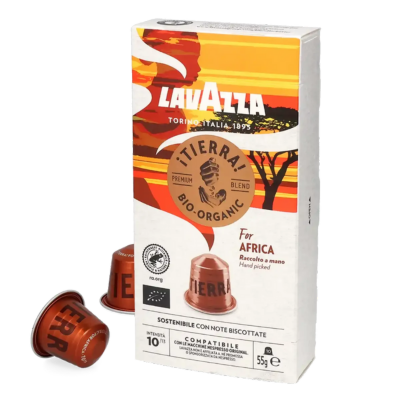 LAVAZZA ¡Tierra! For Africa Nespresso® Compatible Coffee Capsules - 10 Pods - Caramelly