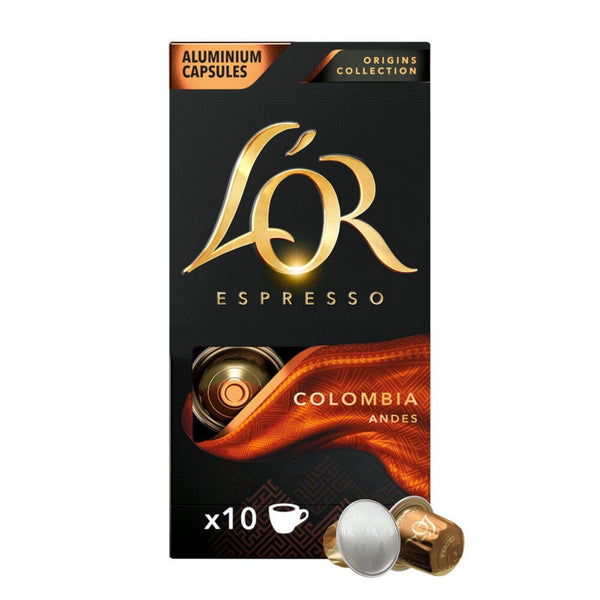 L'OR Colombia Espresso Coffee Capsules - 10 Pods - Caramelly