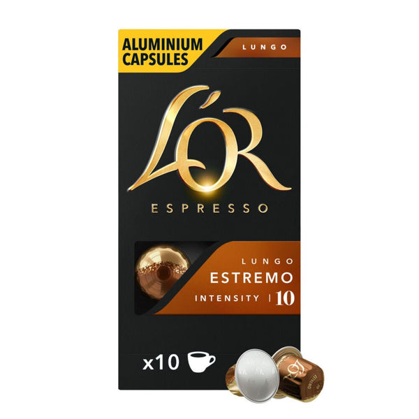 L'OR Estremo Lungo Espresso Coffee Capsules - 10 Pods - Caramelly