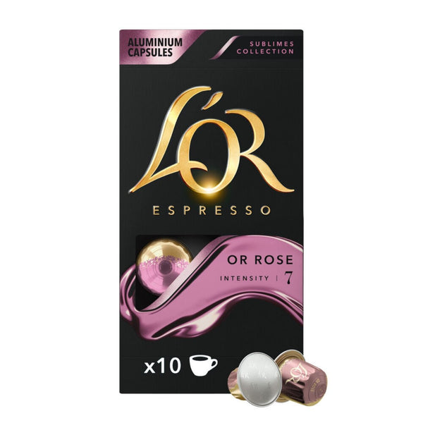 L'OR Rose Espresso Coffee Capsules - 10 Pods - Caramelly