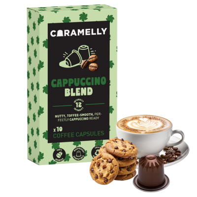 Caramelly Cappuccino Blend Nespresso® Compatible Coffee Capsules - 10 Pods - Caramelly