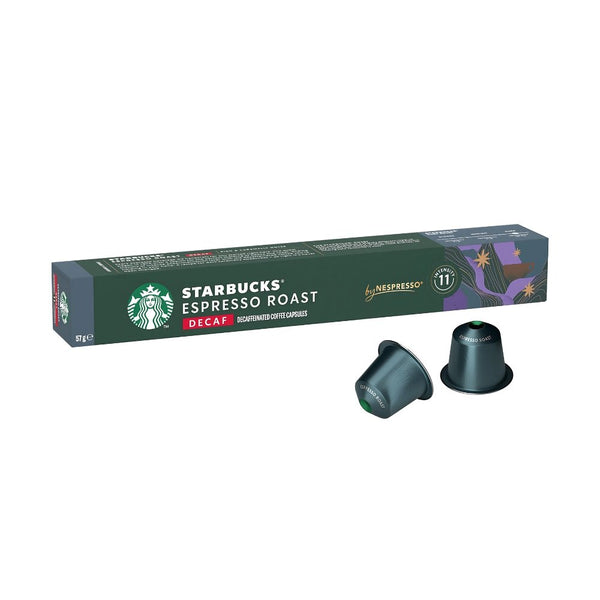 Nespresso Starbucks Decaf Espresso Roast Coffee Capsules - 10 Pods - Caramelly