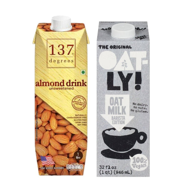 OATLY & 137° Combo (Oat & Almond Milk) - 1 Litre each - Caramelly