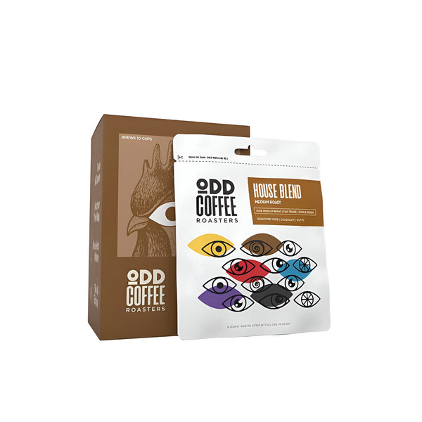 ODD House Blend Medium Roast Pour Over Bags | No Equipment Needed (10 Cups) - Caramelly