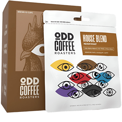 ODD House Blend Medium Roast Pour Over Bags | No Equipment Needed (10 Cups) - Caramelly