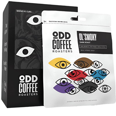 ODD OL' Smoky Dark Roast Pour Over Bags | No Equipment Needed (10 Cups) - Caramelly