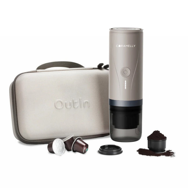 Outin Traveler Espresso Gift Set including Fikapresso Pro Coffee Machine + Case - Caramelly