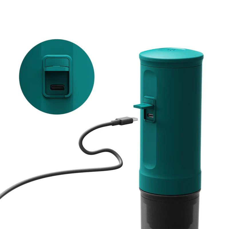 Outin USA Nano Portable Electric Espresso Machine with Self Heating - Outin Teal - Caramelly