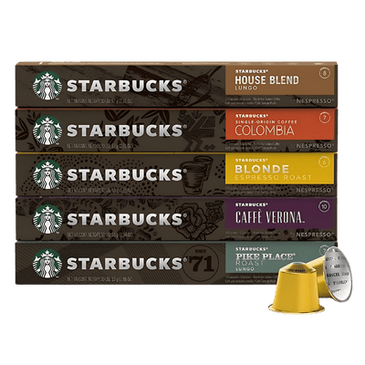 Nespresso by Starbucks Coffee Capsules Variety Pack - 50 Pods - Caramelly