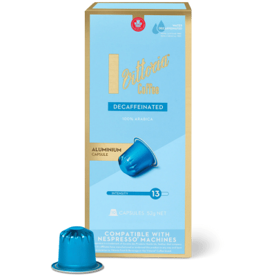 Vittoria Decaffeinated Nespresso® Compatible Coffee Capsules - 10 Pods - Caramelly