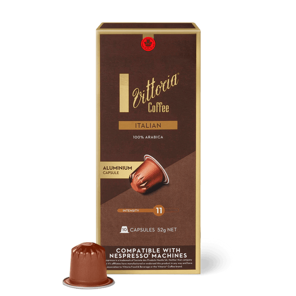 Vittoria Italian Nespresso® Compatible Coffee Capsules - 10 Pods - Caramelly