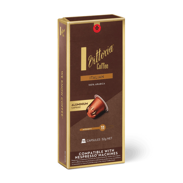 Vittoria Italian Nespresso® Compatible Coffee Capsules - 10 Pods - Caramelly