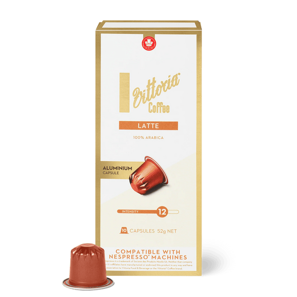 Vittoria Latte Nespresso® Compatible Coffee Capsules - 10 Pods - Caramelly