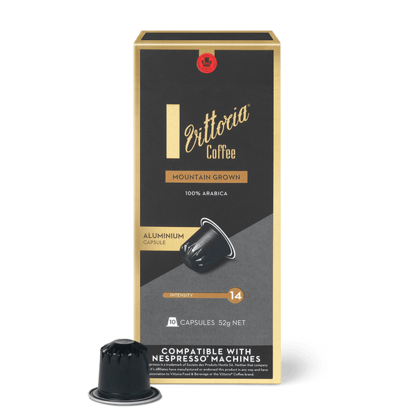 Vittoria Mountain Grown Nespresso® Compatible Coffee Capsules - 10 Pods - Caramelly