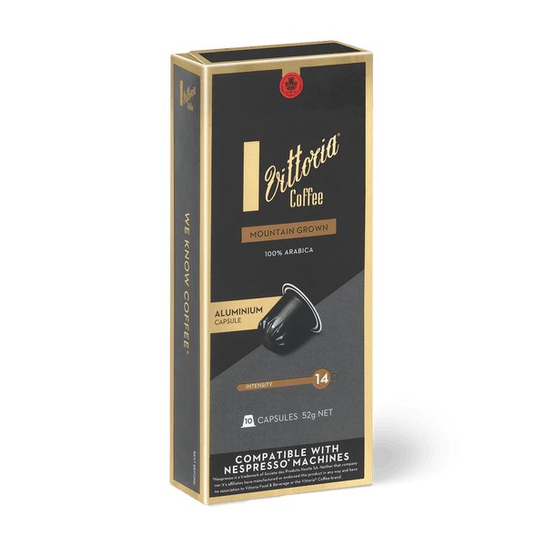 Vittoria Mountain Grown Nespresso® Compatible Coffee Capsules - 10 Pods - Caramelly