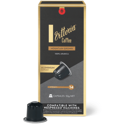 Vittoria Mountain Grown Nespresso® Compatible Coffee Capsules - 10 Pods - Caramelly