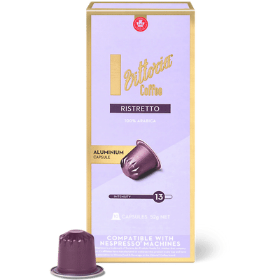 Vittoria Ristretto Nespresso® Compatible Coffee Capsules - 10 Pods - Caramelly