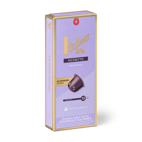 Vittoria Ristretto Nespresso® Compatible Coffee Capsules - 10 Pods - Caramelly