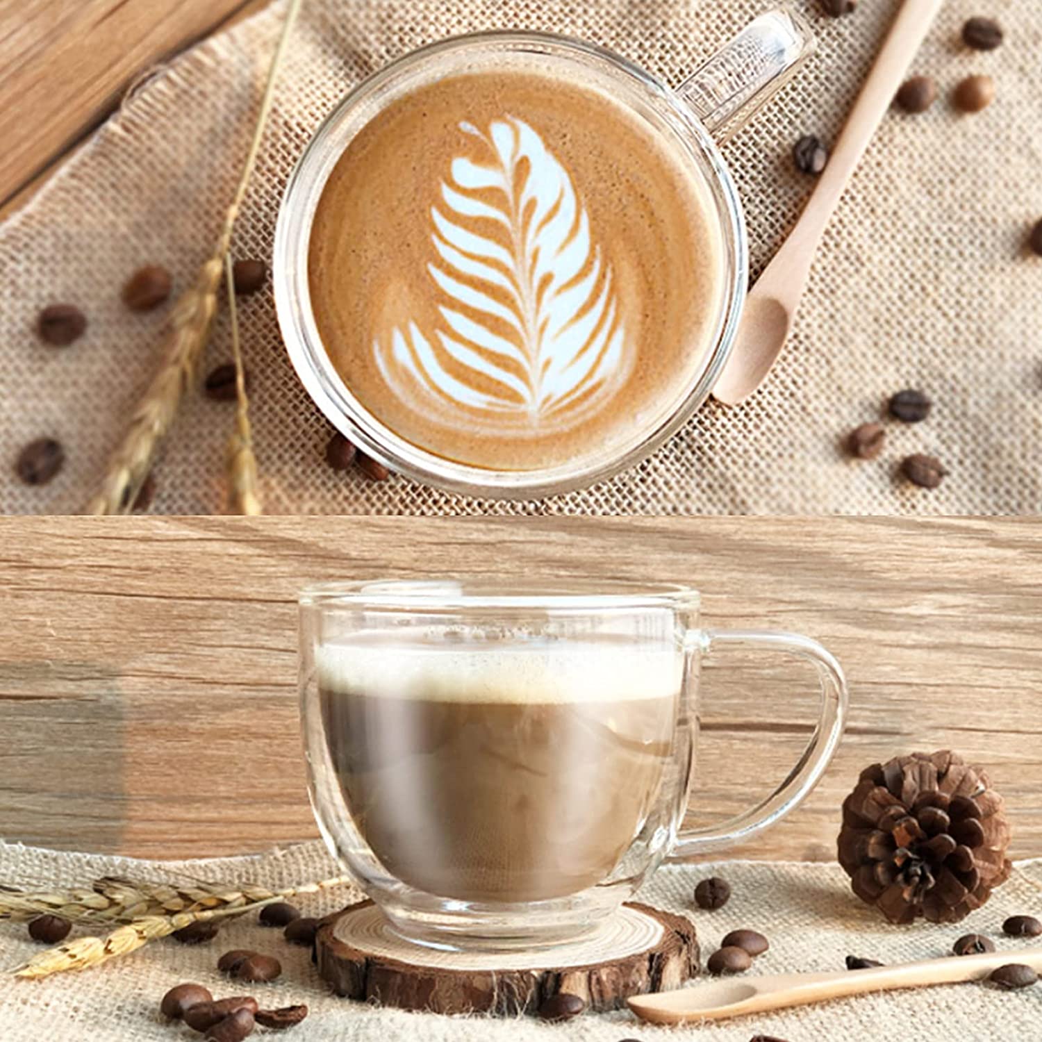 Caramelly Double Walled Cappuccino Cups - Pack of 2 (200 ml each) - Caramelly