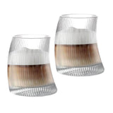Caramelly Ribbed Curvy Macchiato Glass - Pack of 2 (340 ml each) - Caramelly