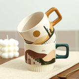 Oasis & Desert Ceramic Mugs Pair - 320ml each - Caramelly