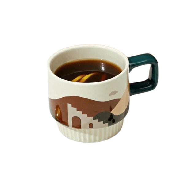 Oasis & Desert Latte/Cappuccino Ceramic Mug - 320ml - Caramelly