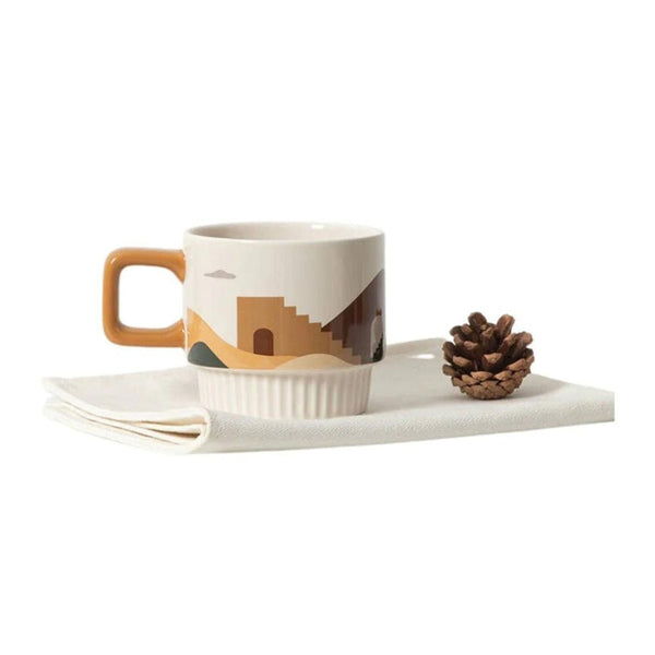 Oasis & Desert Latte/Cappuccino Ceramic Mug - 320ml - Caramelly
